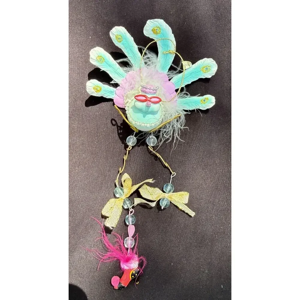Vintage Katherines Collection Dangle Leg Peacock Christmas Ornament Rare! -K2